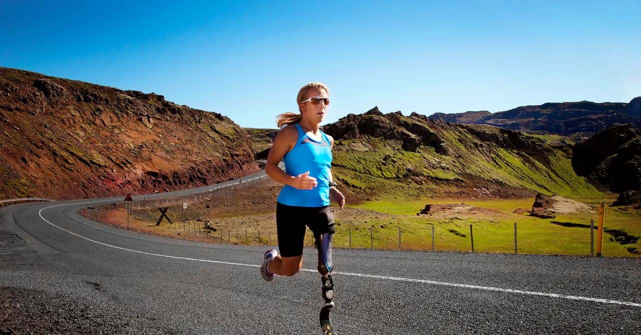 Woman Running on the Road